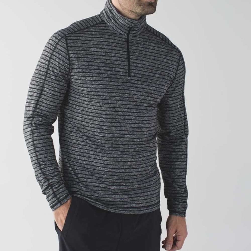 Lululemon Surge Warm 1/2 Zip
Raven Stripe Black Heathered Black Size‎ - XS
